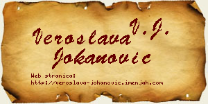 Veroslava Jokanović vizit kartica